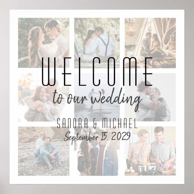 Affiche de bienvenue Mariage Photo Collage (Devant)
