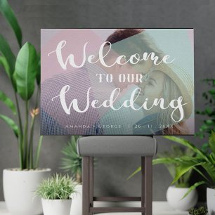 Affiche de bienvenue Mariage photo Pastel Color