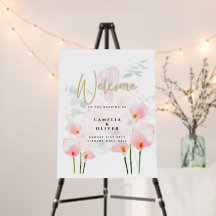 Affiche de bienvenue Mariage Pink Calla Lily