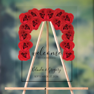 Affiche de bienvenue Mariage Red Roses