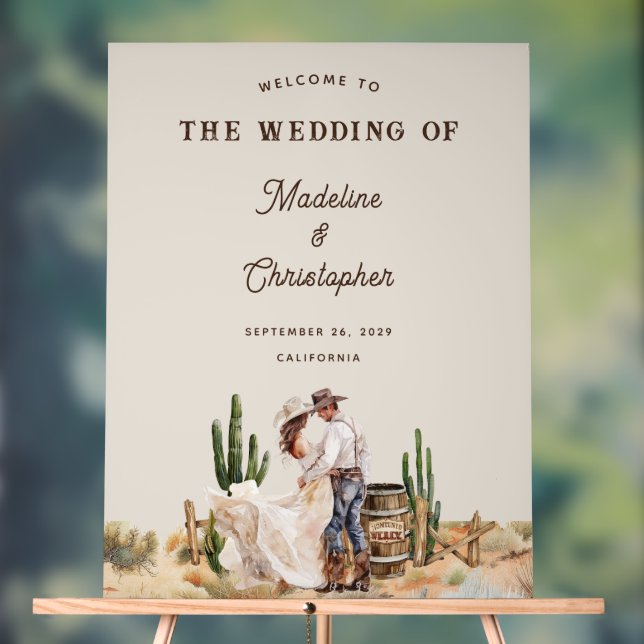 Affiche de bienvenue Mariage Rustic Western Ranch (Neutre)