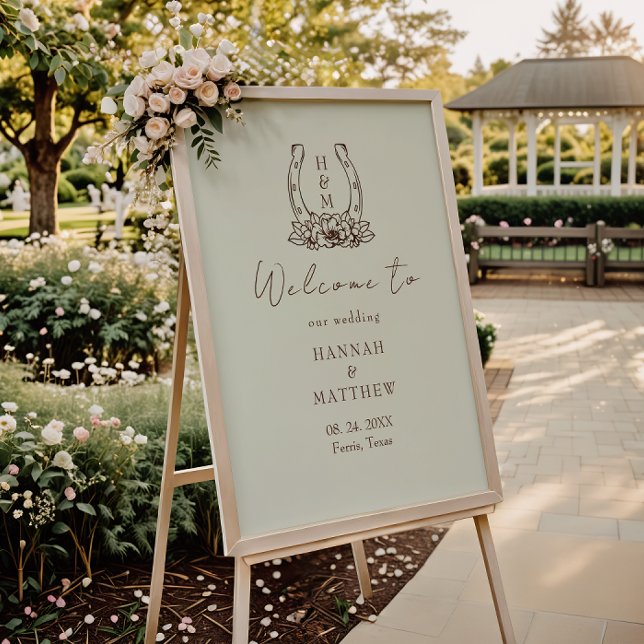 Affiche de bienvenue Mariage Rustique Western Boho (Créateur téléchargé)