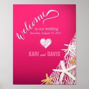 Affiche de bienvenue Mariage Starfish Netting   fu
