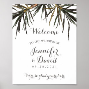 Affiche de bienvenue Mariage tropical Imprimer l'a