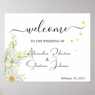Affiche de bienvenue mariage Verdure Chrysanthemum