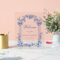 Affiche de bienvenue Mariage Vintage française