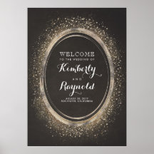 Affiche de bienvenue Mariage vintage Parties scint