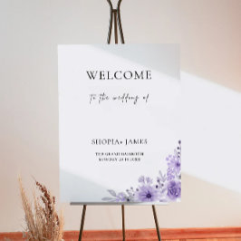 Affiche de bienvenue Mariage violet