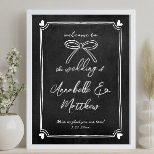 Affiche de bienvenue Mariage Whimsical Chalk tiré 