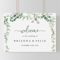 Affiche de bienvenue minimaliste de Mariage Eucaly
