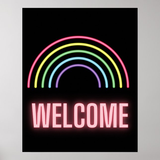 Affiche de bienvenue Neon Rainbow (Devant)