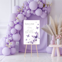Affiche de bienvenue Papillons Fête des mariées