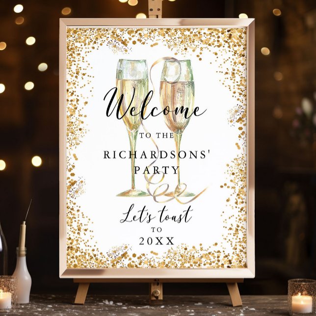 Affiche de bienvenue parties scintillant (Créateur téléchargé)