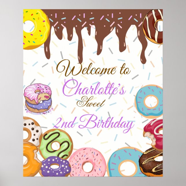 Affiche de bienvenue personnalisée de la fête des  (Devant)