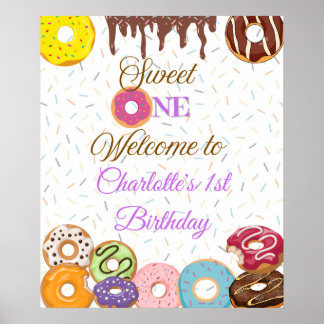 Affiche de bienvenue personnalisée Sweet One First