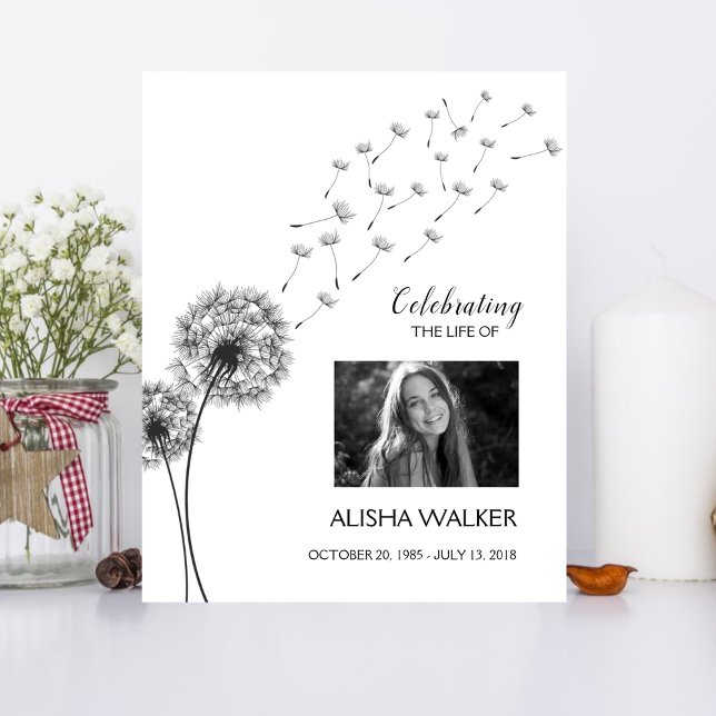 Affiche de bienvenue photo des funérailles commémo (Créateur téléchargé)