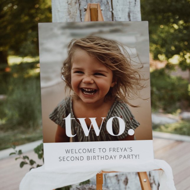 Affiche de bienvenue photo du 2e anniversaire (Créateur téléchargé)