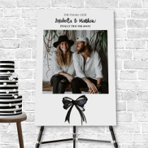 Affiche de bienvenue photo Mariage Black White ten