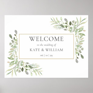 Affiche de bienvenue Portrait Mariage de verdure