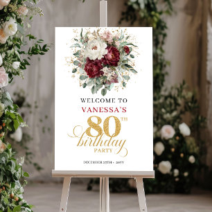 Affiche de bienvenue pour 80e anniversaire Rustiqu