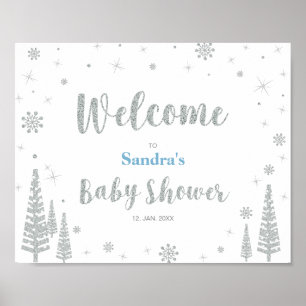 Affiche de bienvenue pour Baby shower d'hiver, Gar