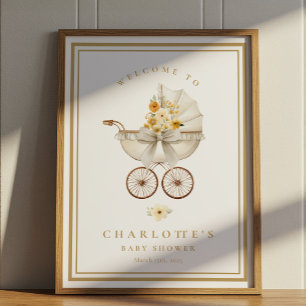 Affiche de bienvenue pour Baby Shower Gold Pouss