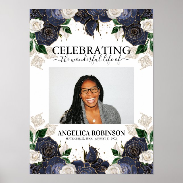 Affiche de bienvenue pour funérailles avec photo e (Devant)