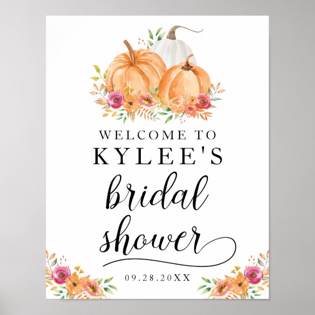 Affiche de bienvenue pour la douche de mariée aux  (Devant)
