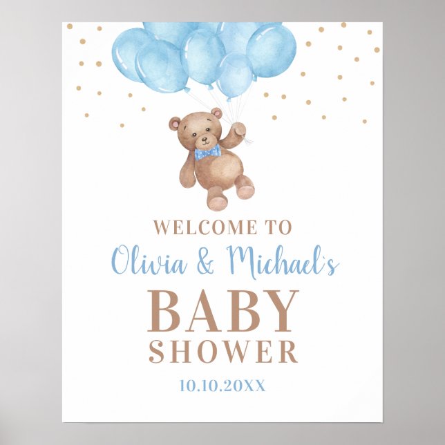 Affiche de bienvenue pour la fête de baby shower O (Devant)