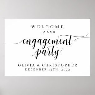 Affiche de bienvenue pour la fête de fiançailles