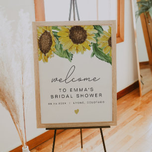 Affiche de bienvenue pour la fête prénuptiale d'EM