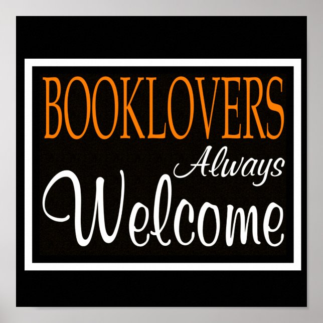 Affiche de bienvenue pour les amateurs de livres (Devant)