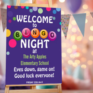 Affiche de bienvenue pour soirée Bingo - À vos mar