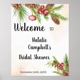 Affiche de bienvenue pour un mariage de Noël