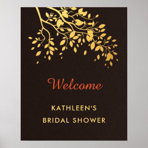 Affiche de bienvenue pour une baby shower automnal