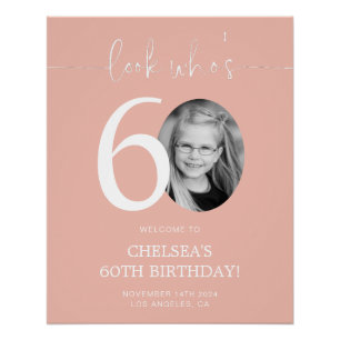 Affiche de bienvenue rose 60e anniversaire   Regar