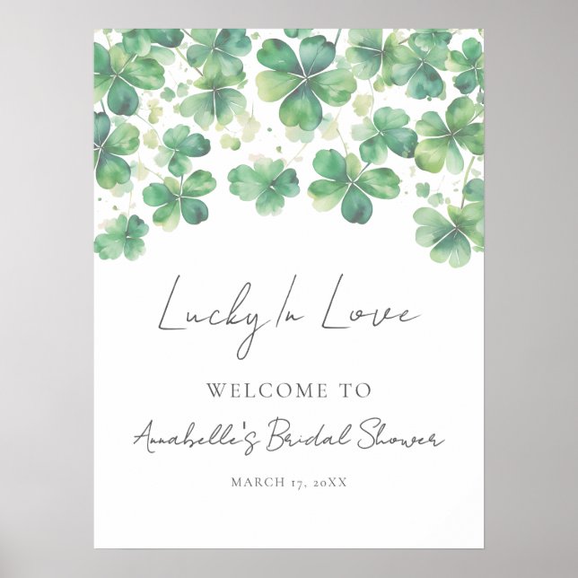 Affiche de bienvenue shamrock Fête des mariées Clo (Devant)