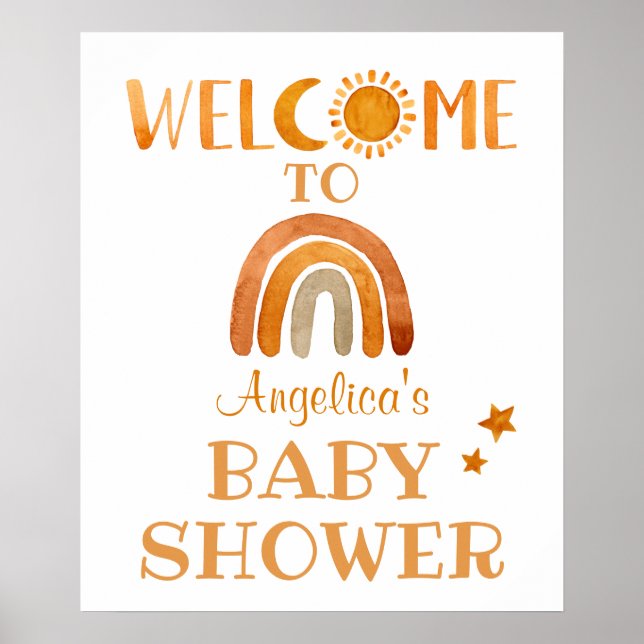 Affiche de bienvenue Sunshine, Moon, Rainbow et St (Devant)