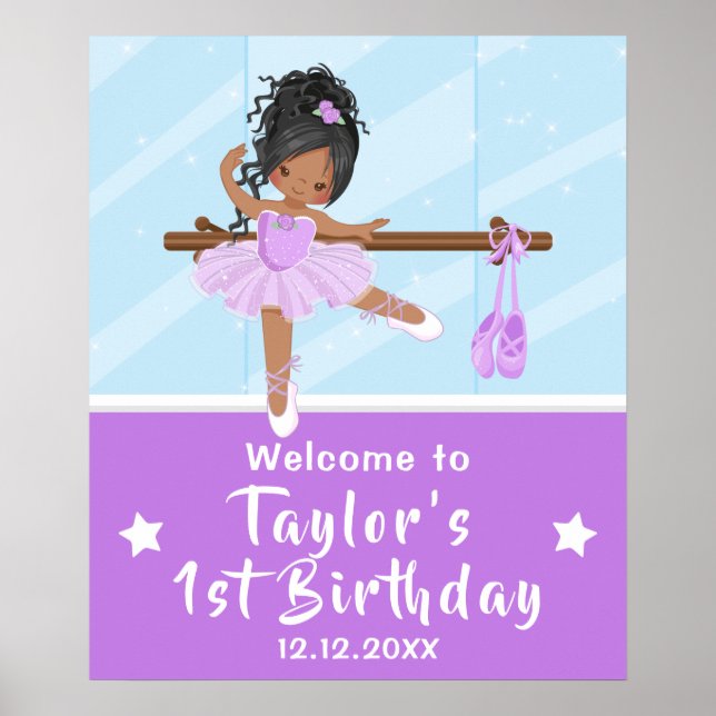 Affiche de bienvenue violet Tutu de ballet d'Afriq (Devant)