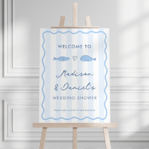 Affiche de bienvenue Wedding shower Doodle  modern