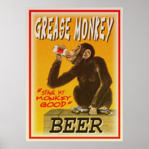 affiche de bière de singe de graisse