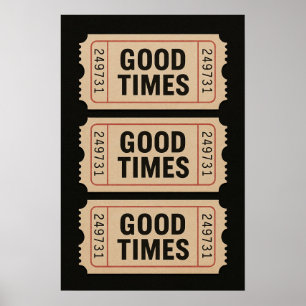 Affiche de billets vintage Rétro Bon Temps