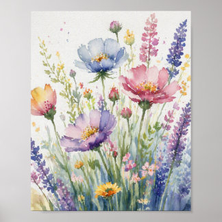 Affiche de botanique à l'aquarelle Fleur Pastel po