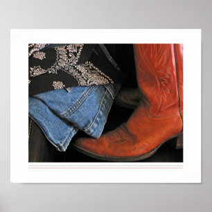 affiche de bottes de cowboy