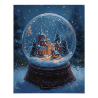 Affiche de boule à neige de Noël