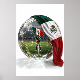 Affiche de boule de cristal de football mexicain 