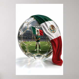 Affiche de boule de cristal de football mexicain 