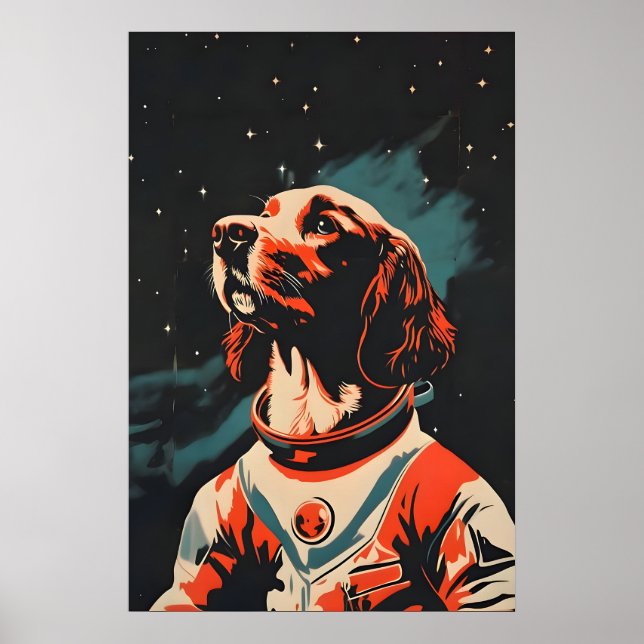 Affiche de Boykin Spaniel astronaute, Boykin Spani (Devant)