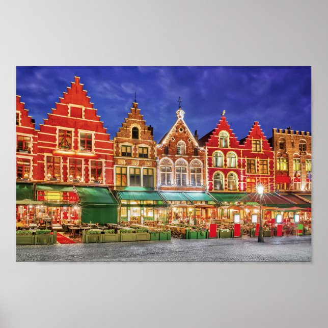 Affiche de Bruges avec Grote Markt (Devant)