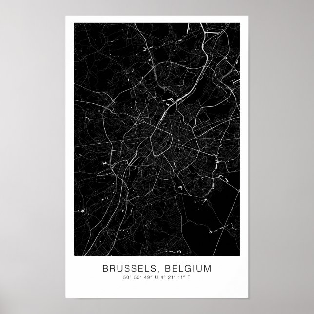 affiche de bruxelles minimaliste scandinave (Devant)